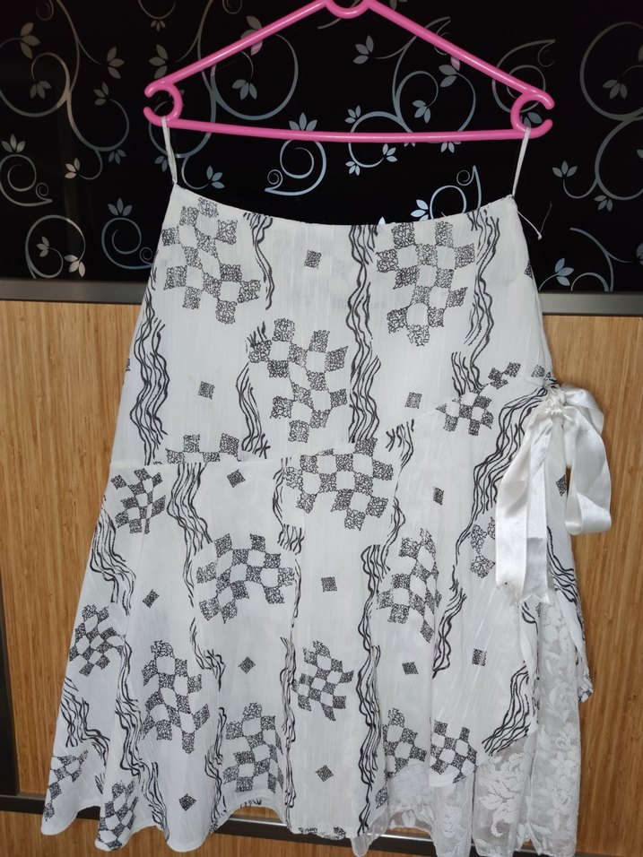 Dantel Detaylı Nakışlı Hamile Midi Etek - Görsel 3