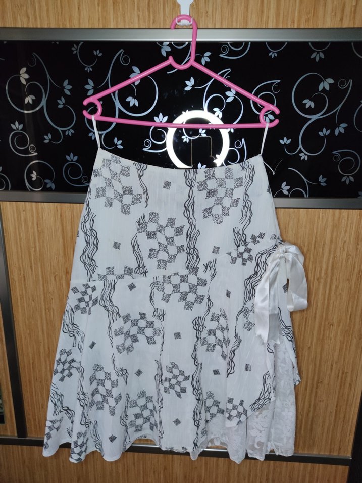 Dantel Detaylı Nakışlı Hamile Midi Etek - Görsel 4