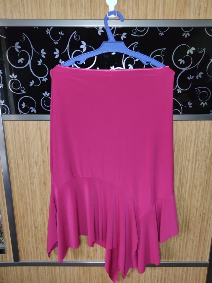 Pembe Drapeli Midi Hamile Eteği - Görsel 2