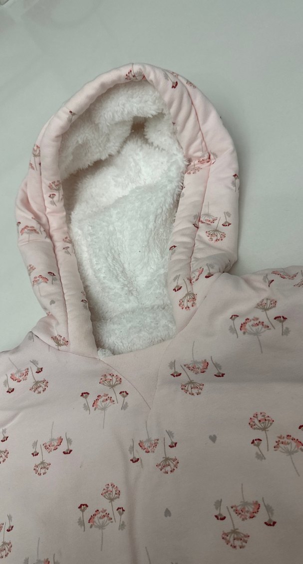 Kız Çocuk Pembe Kapüşonlu Peluş Panço - Görsel 2