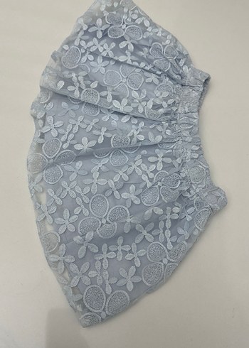 Nakışlı Dantel Detaylı Bohem maviKız Eteği
