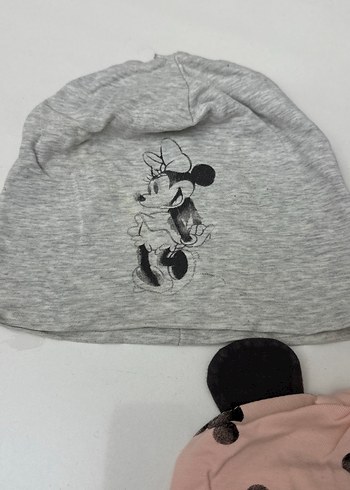 2-3 Yaş, 20 cm Beden Çocuk Mickey Desenli Bere 2'li Set