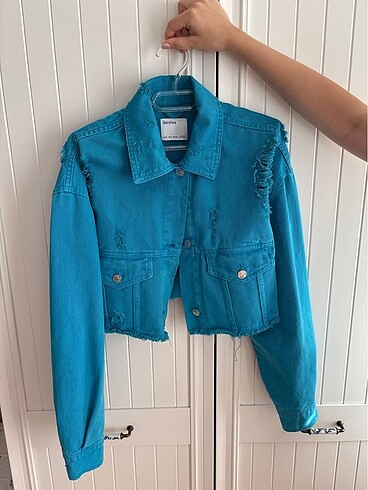 Bershka mavi kot ceket