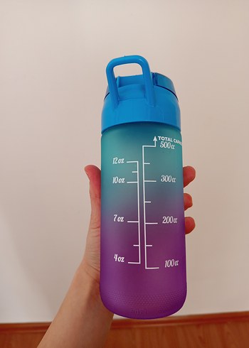 Mavi renk motivasyon matarası - Görsel 2