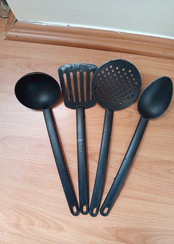 Siyah Mutfak Kepçeleri Seti / servis seti - Görsel 2