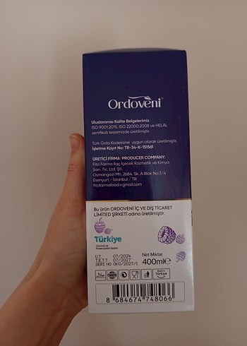 Ordoveni Karadut Özü 400ml - Görsel 4