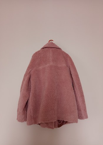 Rafaello İstanbul Pembe Düğmeli  Kadın Peluş kürk - Görsel 3