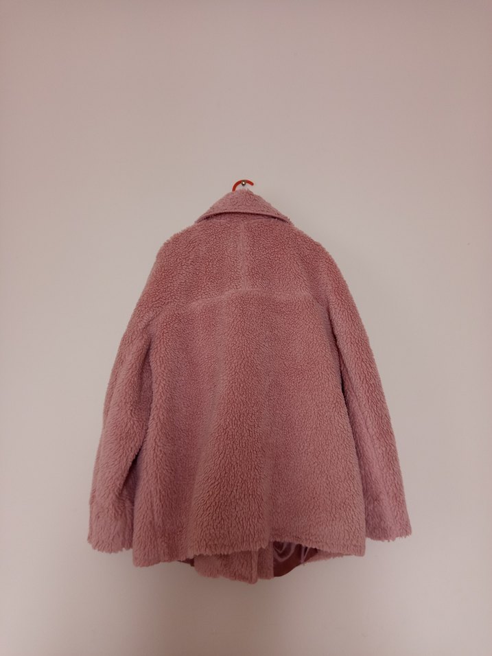 Rafaello İstanbul Pembe Düğmeli  Kadın Peluş kürk - Görsel 3