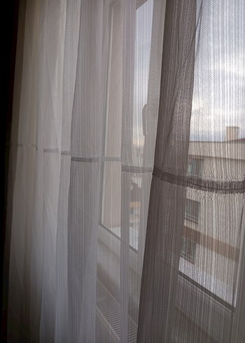 Beyaz bambu Tül Perde - Görsel 2