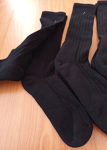 Erkek Siyah Midi Spor Çorap 4'lü Set - Görsel 3