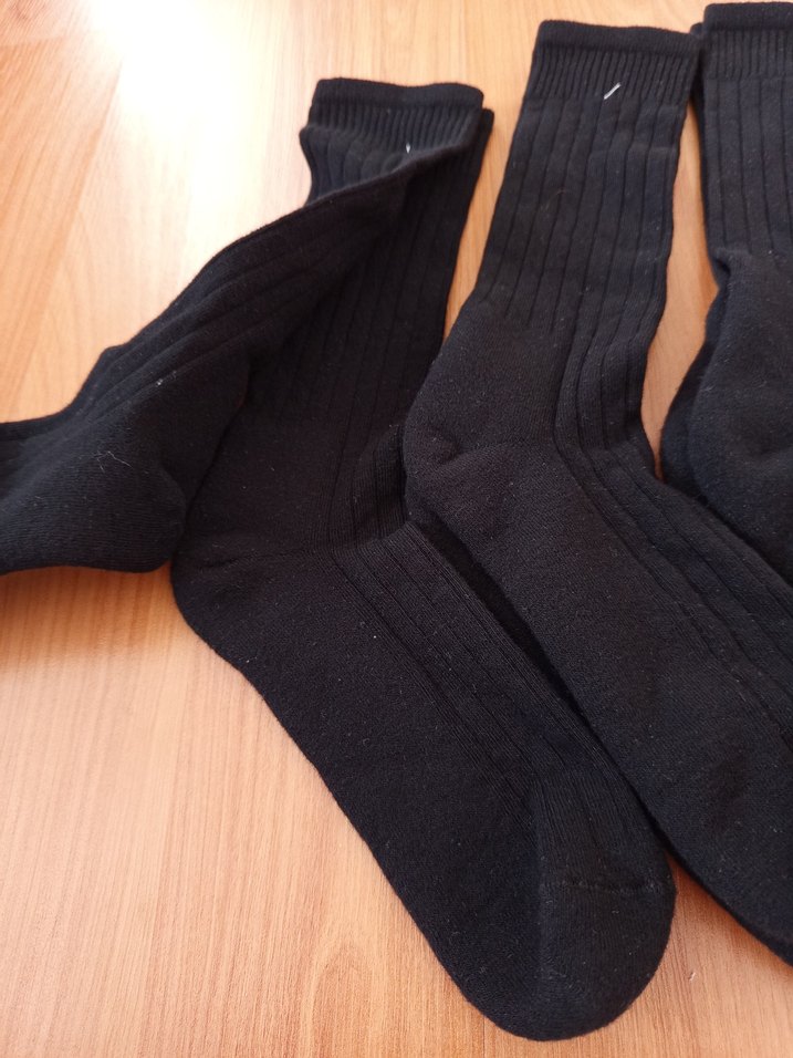 Erkek Siyah Midi Spor Çorap 4'lü Set - Görsel 3