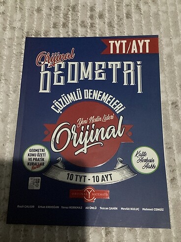 Orijinal Tyt Ayt geometri branş denemesi