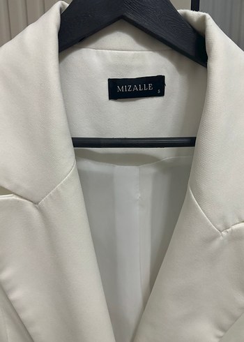Düğmeli Beyaz Kadın Blazer Ceket - Görsel 2