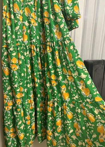 Renkli Çiçek Desenli Uzun Bohem Elbise - Görsel 5