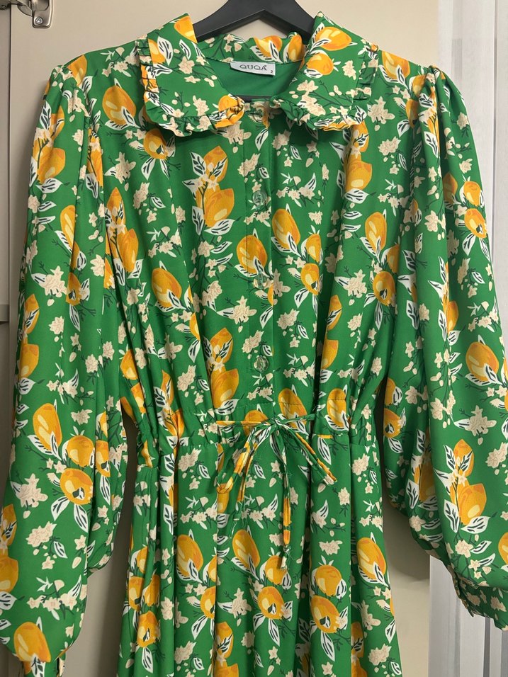 Renkli Çiçek Desenli Uzun Bohem Elbise - Görsel 4