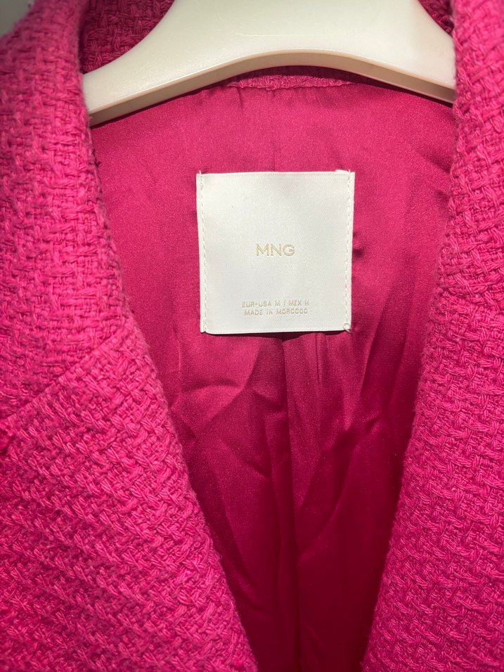 Pembe Düğmeli Kadın Blazer tüvit ceket - Görsel 3