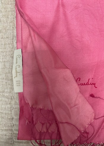 Pembe İpek Kadın Şal - Drapeli, Parlak - Görsel 2