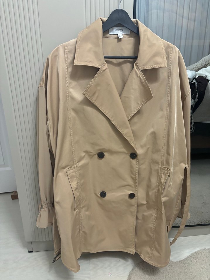 Bej Kadın Midi Trençkot - IPEKYOL - Görsel 4