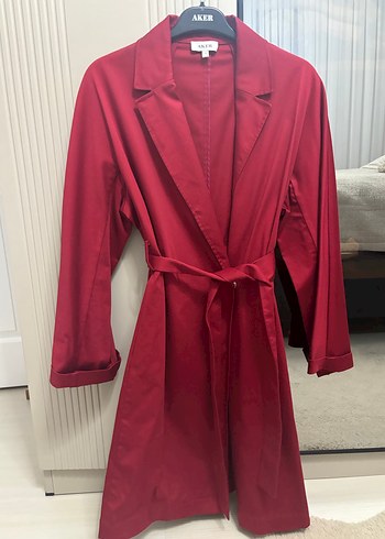 Kırmızı Kadın Trençkot - AKER - Görsel 2