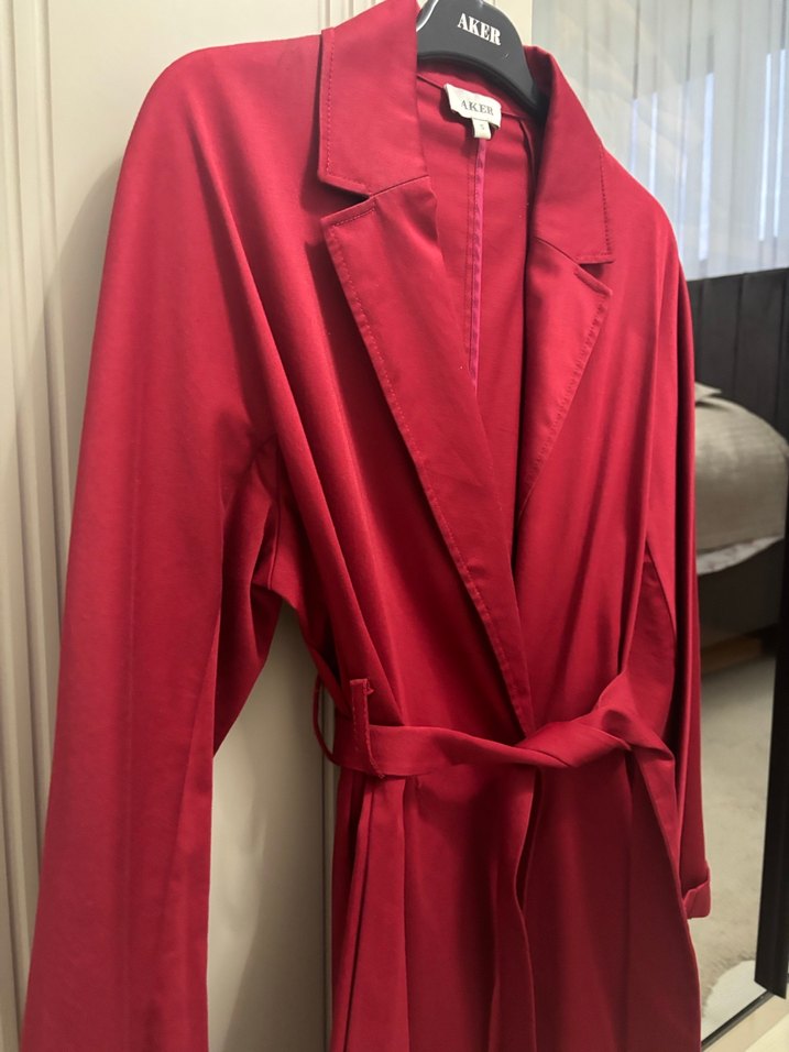 Kırmızı Kadın Trençkot - AKER - Görsel 3