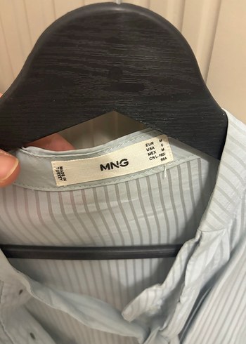 Gri Pilili Uzun Kollu Keten Kadın Gömlek - Görsel 5