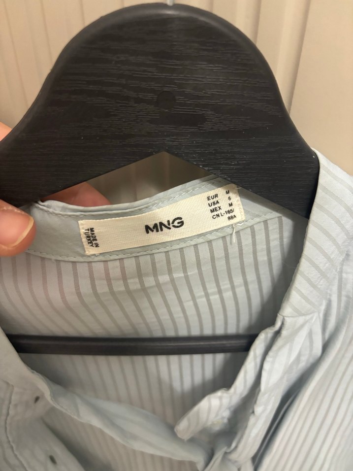 Gri Pilili Uzun Kollu Keten Kadın Gömlek - Görsel 5