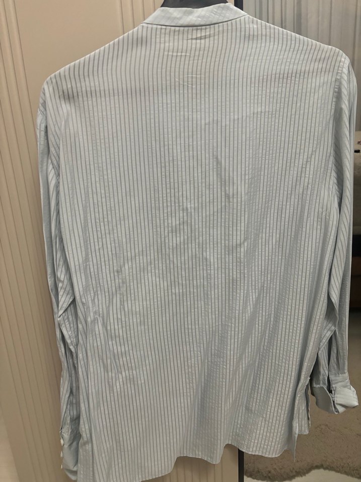 Gri Pilili Uzun Kollu Keten Kadın Gömlek - Görsel 4