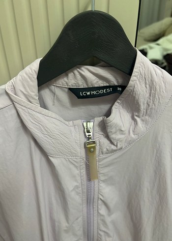 Lila Midi Boylu Rahat yağmurluk - Görsel 2