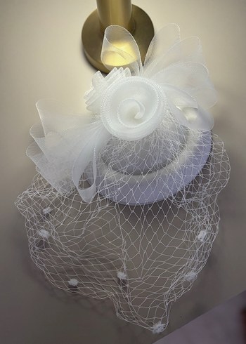 Dantel Detaylı Beyaz Vintage Gelin Aksesuar Seti - Görsel 10