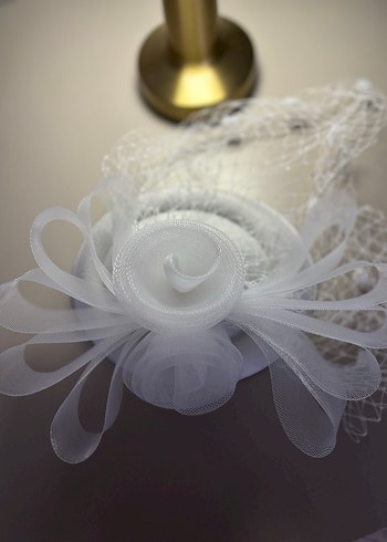 Dantel Detaylı Beyaz Vintage Gelin Aksesuar Seti - Görsel 6