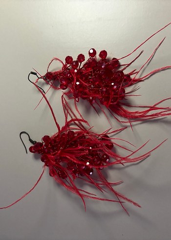 Kırmızı Boncuklu Mini Bohem Küpe - Görsel 6