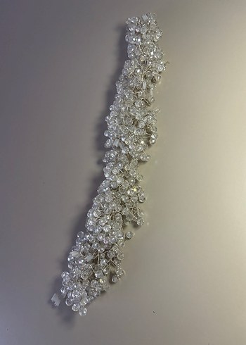 Beyaz Boncuklu Cam Saç Aksesuarı - Görsel 2