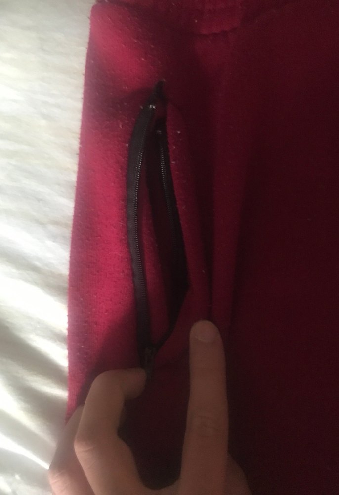 Bordo Erkek Fermuarlı Eşofman Altı - Görsel 2