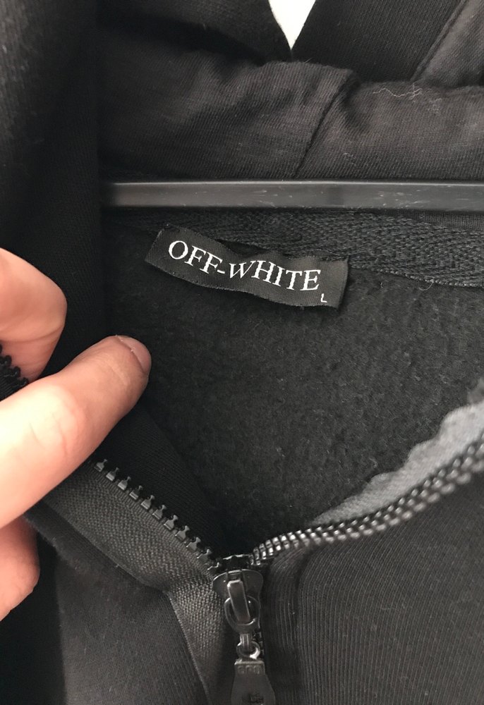 Off White Tarz Siyah Kapüşonlu Ceket - Görsel 3