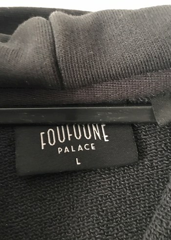 Gri Baskılı Siyah Goth Kapüşonlu Sweatshirt - Görsel 4