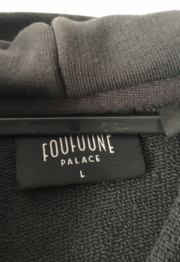 Gri Baskılı Siyah Goth Kapüşonlu Sweatshirt - Görsel 4