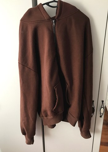 Kahverengi Baskılı Süet Sweatshirt - Görsel 2