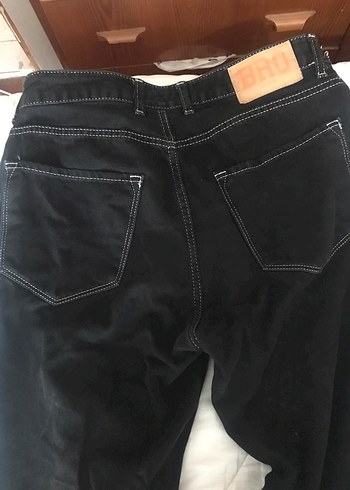 Baggy Siyah Baskılı Ters Dikiş Pantolon - Görsel 3