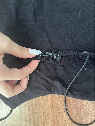 s Beden ambar ip askızlı siyah bluz