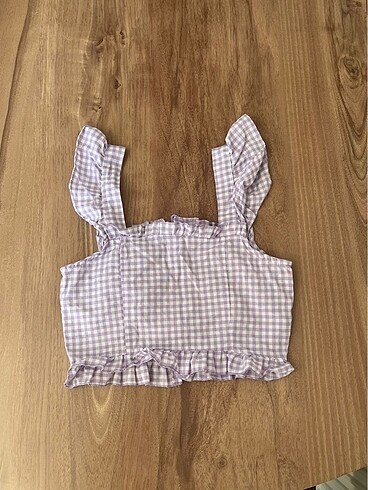 34 Beden trendyol fermuarlı fırfırlı ekoseli crop