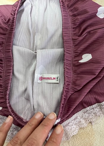 Dantel Detaylı Mor Mini lor - Görsel 2