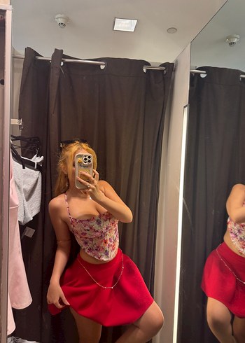 Zara Kırmızı Tie-Dye Mini Etek