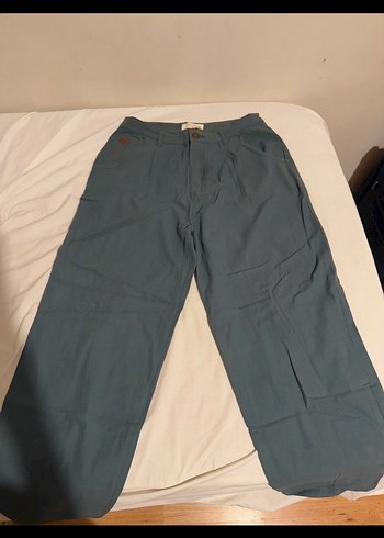 Yeşil Rahat Kesim Kadın Denim Pantolon