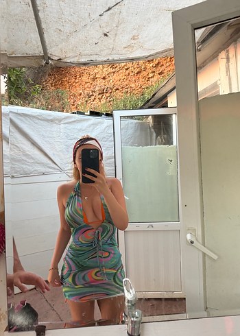 Trendyol & Milla Bohem Çok Renkli Mini Straplez Elbise