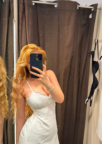 Zara Beyaz Mini dantelli Elbise