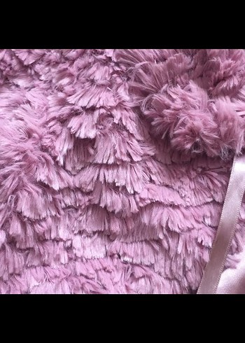 Kız Çocuk Pembe Kürk Detaylı Bolero - Görsel 6