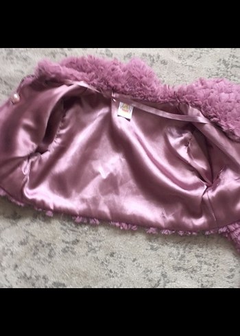 Kız Çocuk Pembe Kürk Detaylı Bolero - Görsel 2