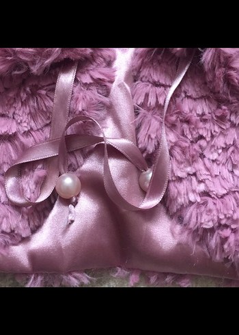 Kız Çocuk Pembe Kürk Detaylı Bolero - Görsel 4