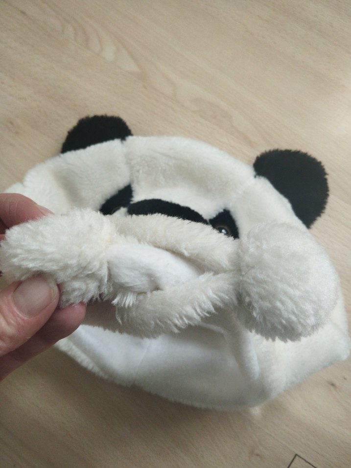 Çocuk Beyaz Peluş Panda Bere - Görsel 2