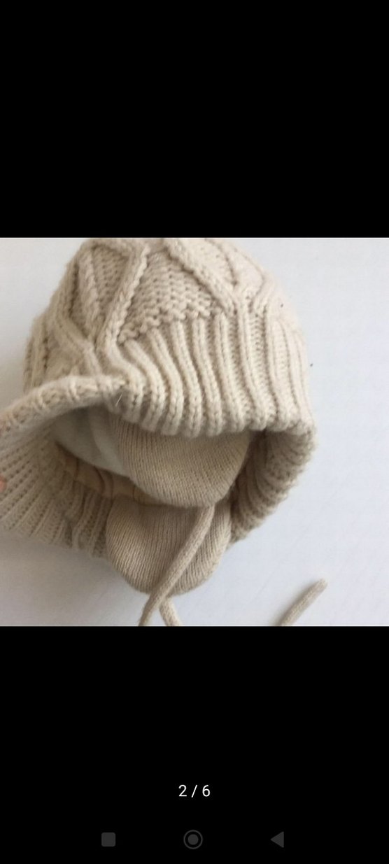 Bej Örgü Çocuk Bere Kulaklıklı - Görsel 2